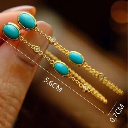 Boucles d'oreilles design turquoise