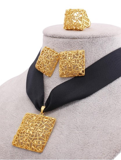 Ensemble de bijoux plaqué or pour femmes