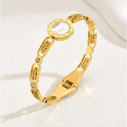 Bracelet à ouverture en acier inoxydable pour femmes