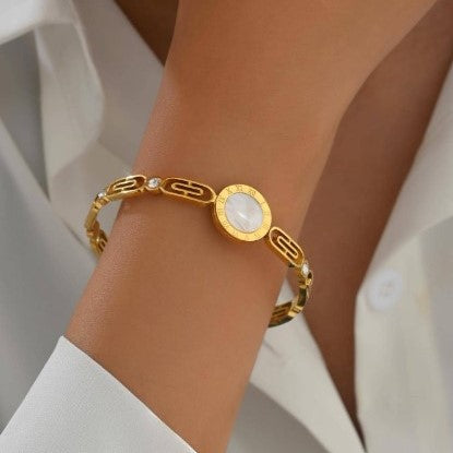 Bracelet à ouverture en acier inoxydable pour femmes