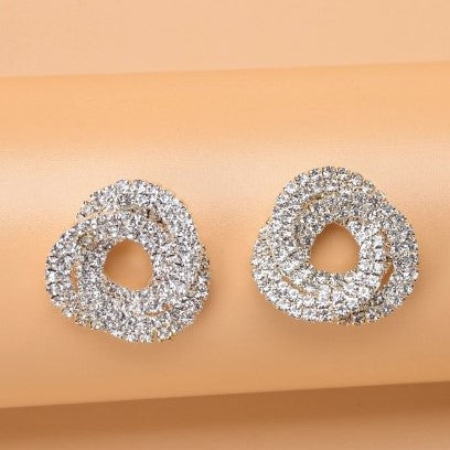 oucles d'oreilles clous en strass avec des pierre zircon