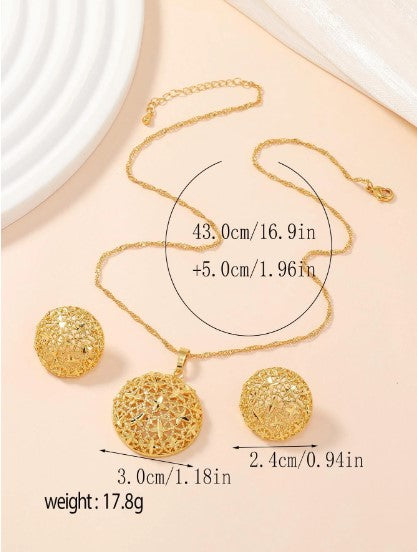 Ensemble de bijoux d'ouverture 3 pièces/ensemble avec un design rond en cuivre