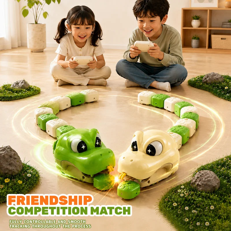 Magnetic Snake Game Remote Control Car Two Person Battle Interactive Bean Fighting Greedy Snake Swallowing Snake Toy Car