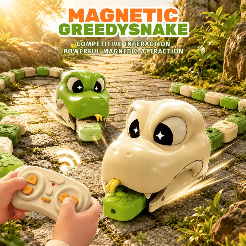 Magnetic Snake Game Remote Control Car Two Person Battle Interactive Bean Fighting Greedy Snake Swallowing Snake Toy Car